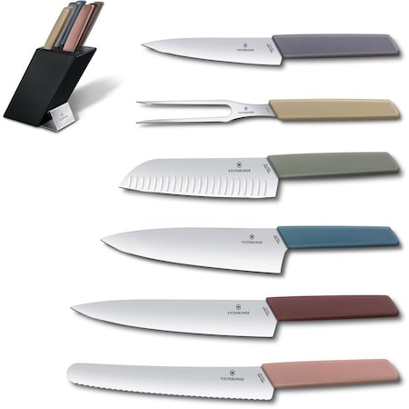 Swiss Army Brands 2024 Victorinox Kitchen Swiss Modern 6-Piece Block Set Multicolored VIC-6.7186.66